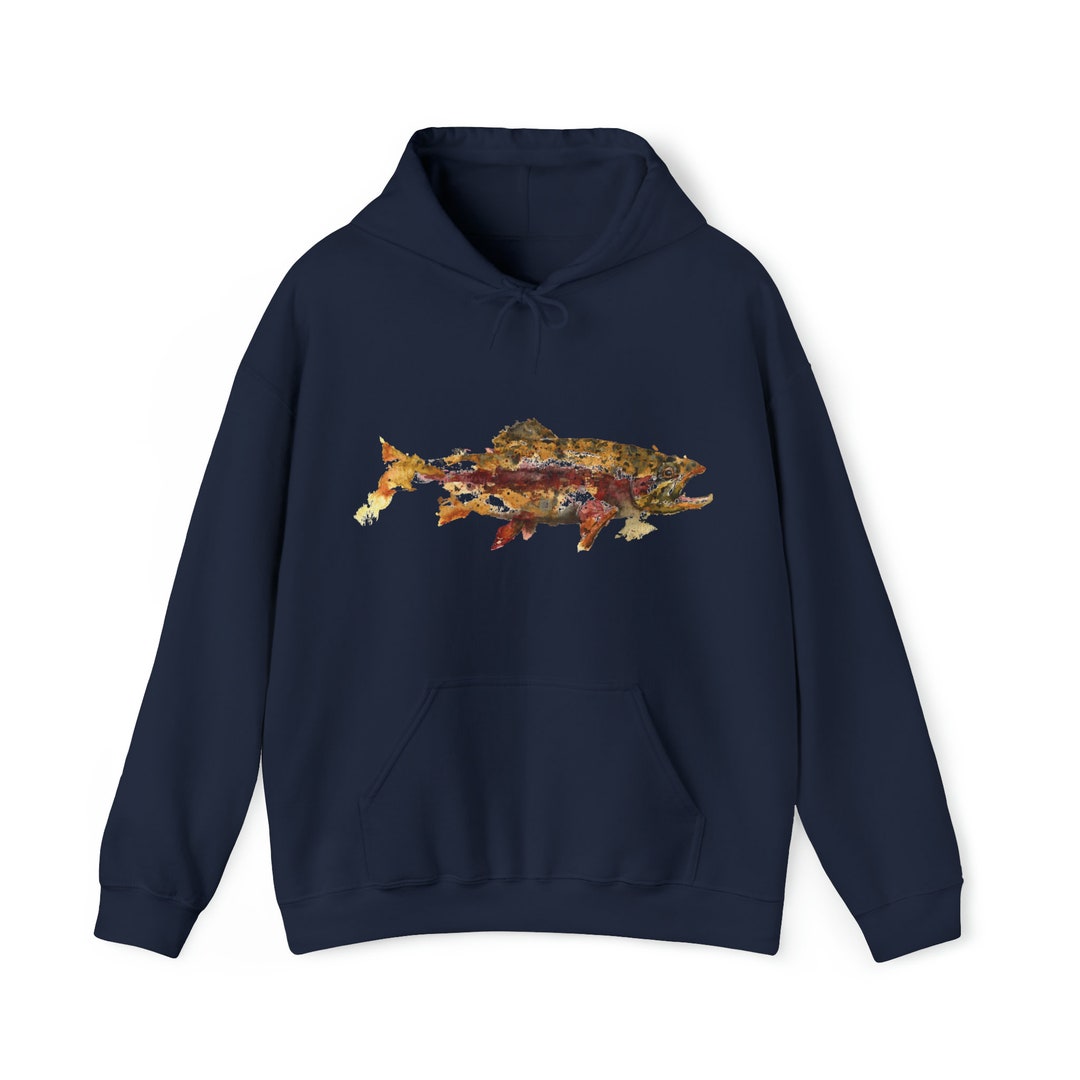Brown Trout Hoodie, Fly Fishing Hoodie, Trout Hoodie, Trout Hoodie