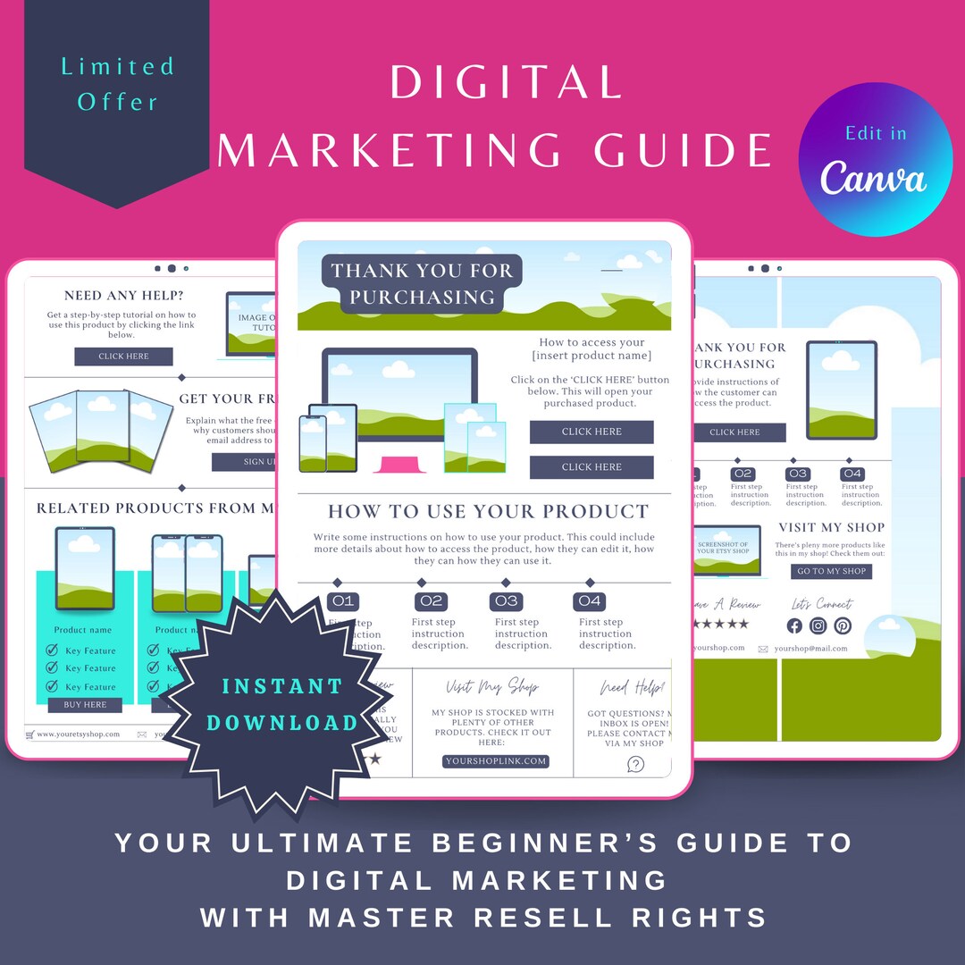 Unlock Success: Customizable Digital Product Instruction Template for ...