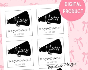 Tag cheerleaderek na cześć wspaniałego sezonu, tag smakołyków drużyny cheerleaderek, tag ducha drużyny na koniec sezonu, tag słodyczy w dniu meczu cheerleaderek