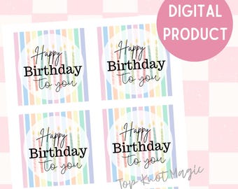 Hip Hip Hooray Geburtstagsanhänger, Geschenkanhänger für Schulklassenzimmer, Geschenkanhänger - INSTANT DOWNLOAD