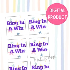 Ring In A Win Printable Gift Tags Good Luck Team Practice Conditioning Playoffs Competition Game Treats Pop Gem Rings Candy Tag Competition