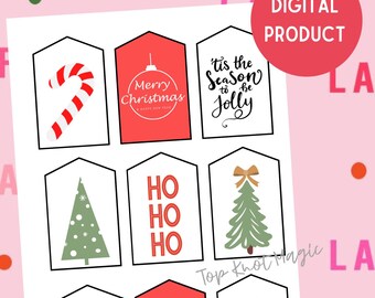 Etykieta na prezent świąteczny do wydrukowania, Etykieta na prezent świąteczny do wydrukowania, Etykieta na upominek na przyjęcie świąteczne, Edytowalna etykieta na prezent świąteczny do pobrania