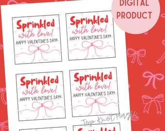 Valentinstag Geschenkanhänger, Valentinstagskarten, die mit Liebe besprenkelt sind, Valentinstag, Klasse Valentinstag, Donut Anhänger, Streusel Anhänger