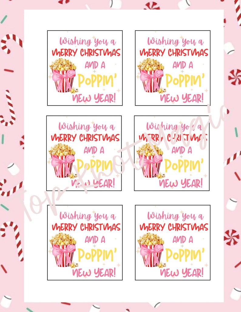 Hope Your Holidays Popping Christmas Tags, Popcorn Tags Christmas ...