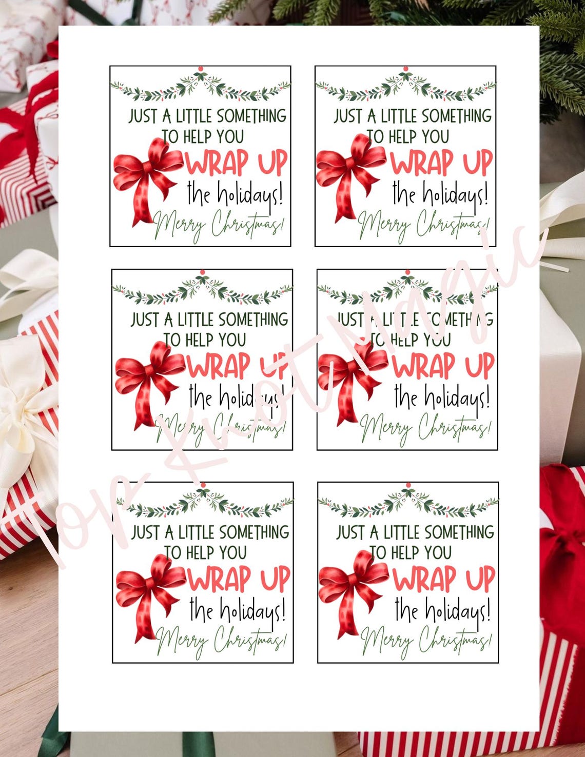 Christmas Gift Wrap Tag Digital Download A Little Something to Help You ...