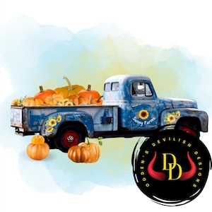 Pumpkin Farm Truck, zonnebloem, Sunny Farms, herfst, herfst, Halloween, pompoen, oogst, sublimatie, digitaal bestand, svg, png, jpg