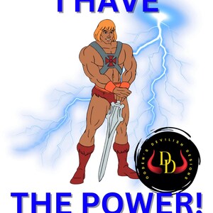 Sublimación de He-Man, dibujos animados de los 80, tengo el poder, maestro del universo, retro, vintage, cricut, silueta, svg, png