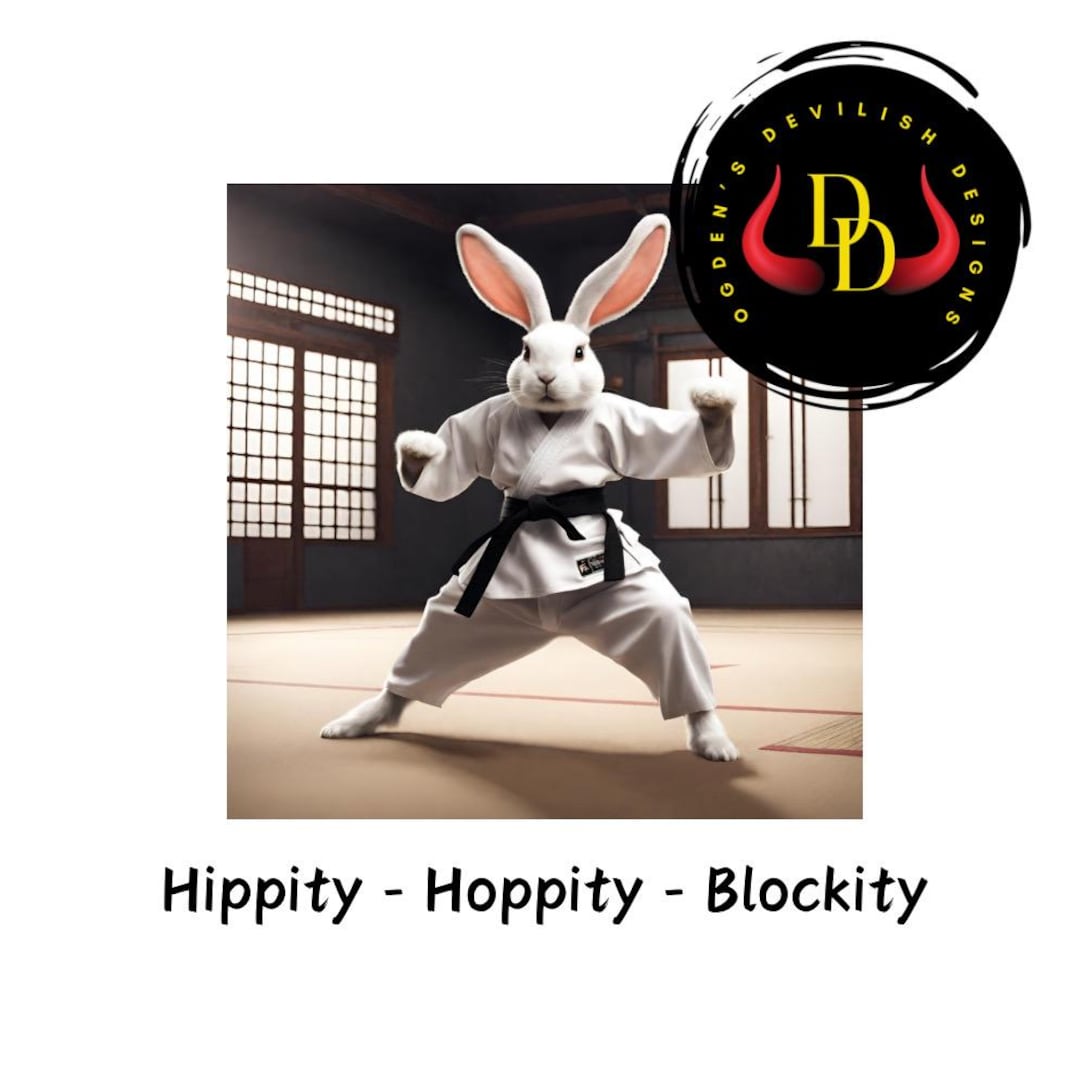 Taekwondo Bunny: Martial Arts Rabbit Sublimation - SVG, PNG, JPG ...