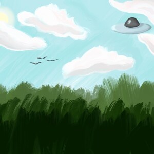 Downloadable PDF UFO Wall Art | Flying Saucer Art