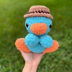 Crochet Perry the Platypus Plush - Handmade Agent P Stuffed Animal - Phineas and Ferb Inspired Gift
