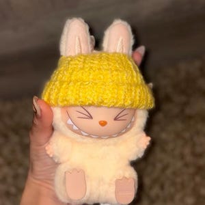 ADORABLE tiny labubu beanie and or ski mask - Crochet Doll Accessory -  Fit for Pop Mart labubu, crochet beanie, crochet ski mask