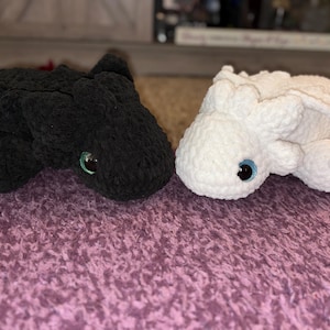 Crochet Toothless plush from HTTYD - Crochet Lightfury plush- handmade night fury stuffed animal - how to train your dragon