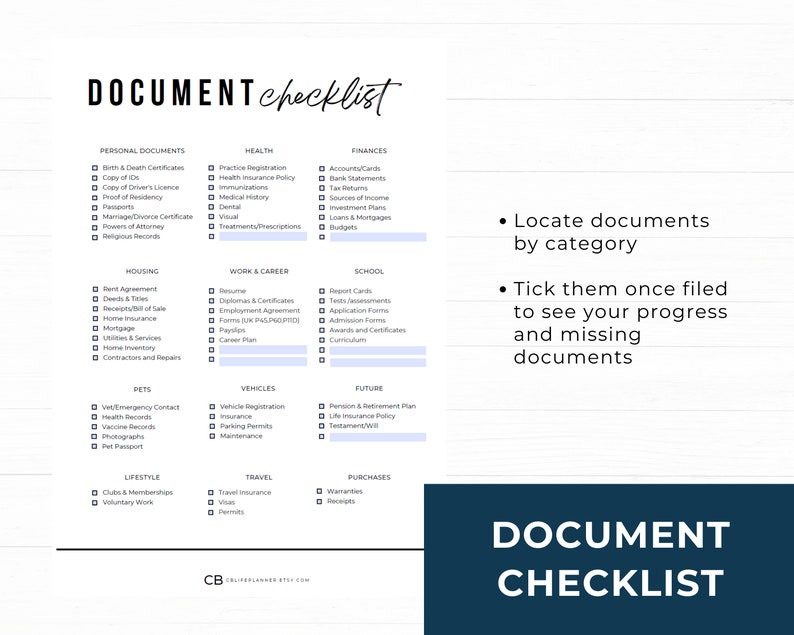 Document Checklist