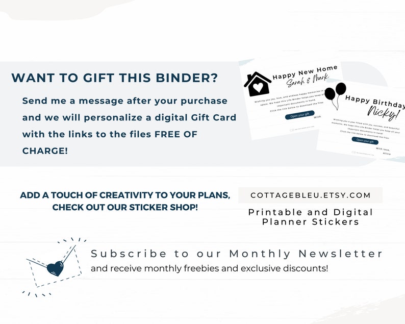Want to Gift this Printable Life Binder? Let me know and we will personalize a digital Gift Card free of charge!