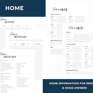 Home information for owners and renters, utilities, home repairs, home inventory