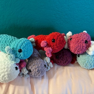 Axolotl Crochet Plushie, Handmade, Gift, Plush Toy