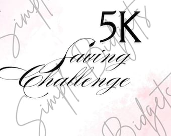 PRINTABLE - 5K Savings Challenge Pink Watercolour Bundle