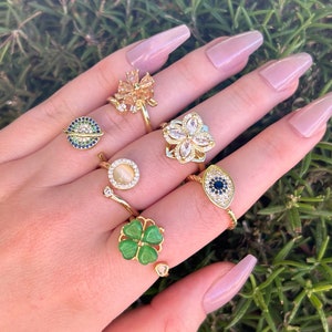 Anillo giratorio de ansiedad, Anillo Fidget, Anillo de preocupación, Anillo giratorio de oro, Anillo de estrés, Anillo de alivio de preocupaciones, Anillo giratorio femenino