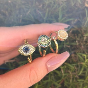 Anillo giratorio de ansiedad, Anillo Fidget, Anillo de preocupación, Anillo giratorio de oro, Anillo de estrés, Anillo de alivio de preocupaciones, Anillo giratorio femenino