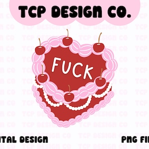 Sweary Red And Pink Layer Cake PNG: Funny Sarcastic Design (Digital Download) for Sublimation Stickers Tshirts Mugs Totes
