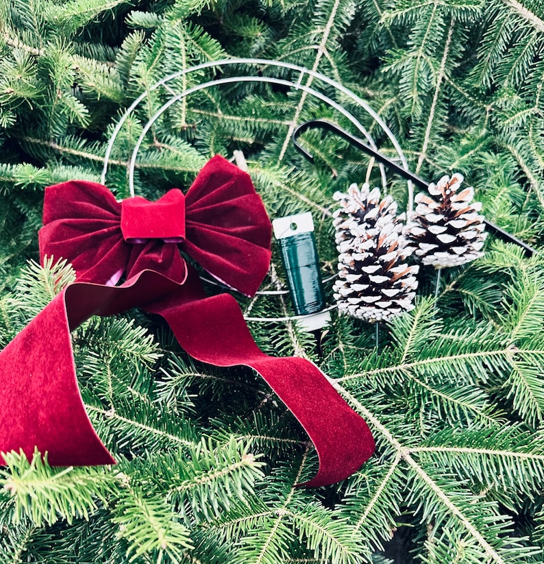 DIY Wreath Making Kit, Fresh Fir Boughs, Includes Everything Needed