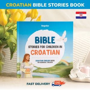 Libro de historias bíblicas en croata. Biblia croata para niños. Regalo de bautismo. Libro cristiano para niños en edad preescolar en croata. Iglesia bilingüe en croata.