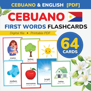 Cebuano erste Wörter lernen Cebuano Sprache Cebuano Wortschatz druckbar Alphabet Cebuano Geschenk Vorschule Philippinen DIGITAL