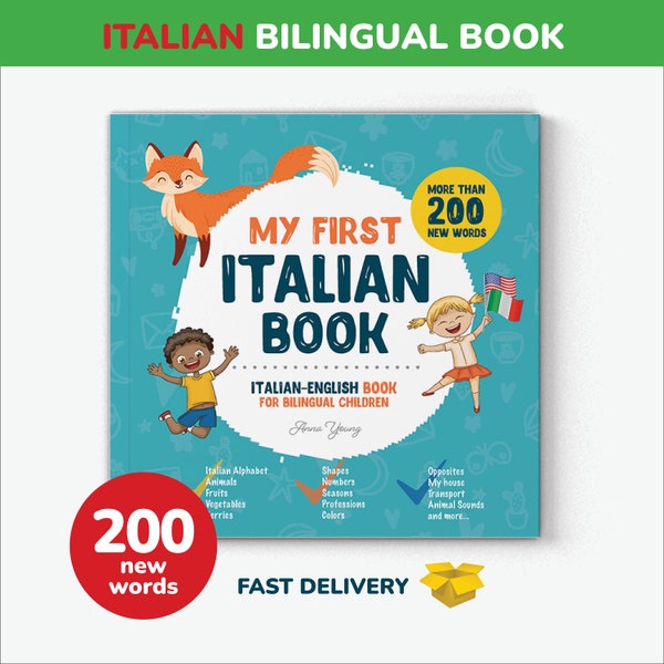 My First Italian book Italian books for kids Italian alphabet Italian language English bilingual book Italian teacher Italian homeschool