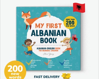 Mon premier livre en albanais, cadeau de livres pour enfants en albanais, alphabet albanais, langue albanaise, livre bilingue anglais, enseignement à domicile pour professeur d'albanais