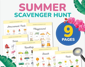 Summer Scavenger Hunt Game Outdoor Treasure Hunt Printable Scavenger Hunt For Kids Camping Games Preschool Nature Game Beach Farm Playground