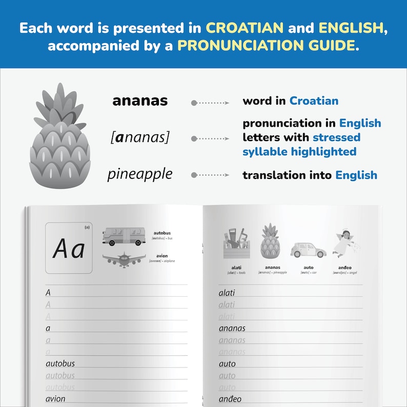 Croatian Handwriting Workbook Croatian Alphabet Worksheet Croatian