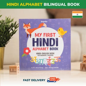 Libro dell'alfabeto hindi Prime parole hindi Educazione bilingue Impara l'hindi Libro per bambini I bambini imparano l'hindi Swar Vyanjan Lettere hindi Swarmala