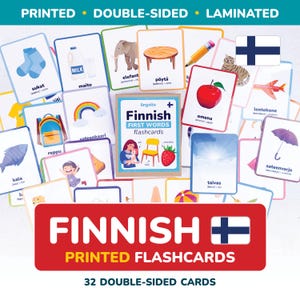 IMPRESSO flashcards finlandeses primeiras palavras Língua finlandesa Aprenda finlandês Bebê Presente vocabulário Letras finlandesas Pré-escola Criança Professor Finlândia