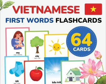 Vietnamese first words flashcards learn Vietnamese Language vocabulary printable Vietnamese Alphabet Vietnamese Preschool Vietnamese gift