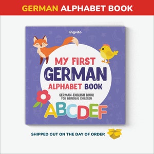 German Alphabet Book First Teach German Words Bilingual Education Learn German Children&#39;s book Kids Learn German Parents language gift kids