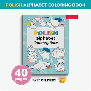 Polish Alphabet Coloring Book Polish books for kids learn Polish language bilingual Alphabet Practice Letter Worksheet polish book Baby Gift