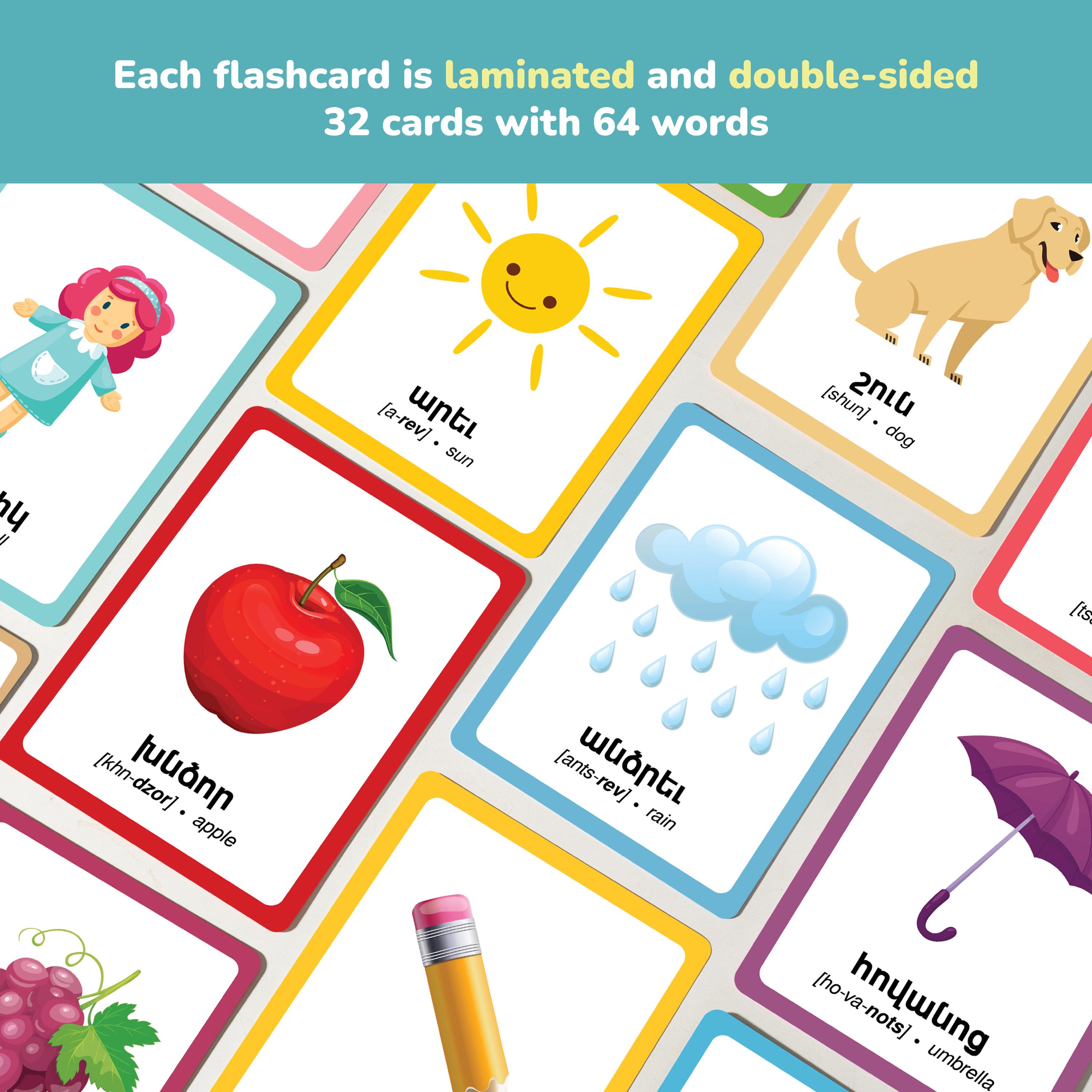 PRINTED Western Armenian Flashcards First Words Westernarmenian