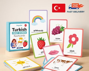 Gedruckte türkisch Karteikarten erste Wörter türkisch Sprache Türkisch lernen Baby Geschenk Wortschatz Türkisch Buchstaben Kinder Vorschule Lehrer