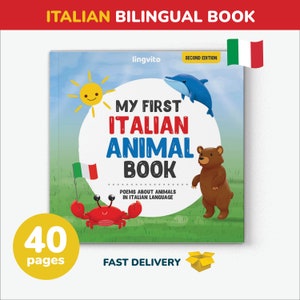 Il mio primo libro di poesie sugli animali italiani per bambini, lingua italiana, imparare l&#39;italiano, insegnante bilingue inglese, regalo per genitori italiani, prime parole per bambini