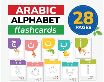 Arabic alphabet flashcards tracing Arabic letters Arabic Language vocabulary printable Bilingual Cards with Pronunciations Arabic parents