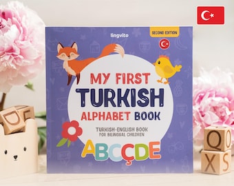 Türkisches Alphabet-Buch Türkisch Kinderbuch Zuerst Teach Türkisch Wörter Türkisch lernen Kinderbuch Kind Türkisch GeschenkBildungssprache Kind lernen