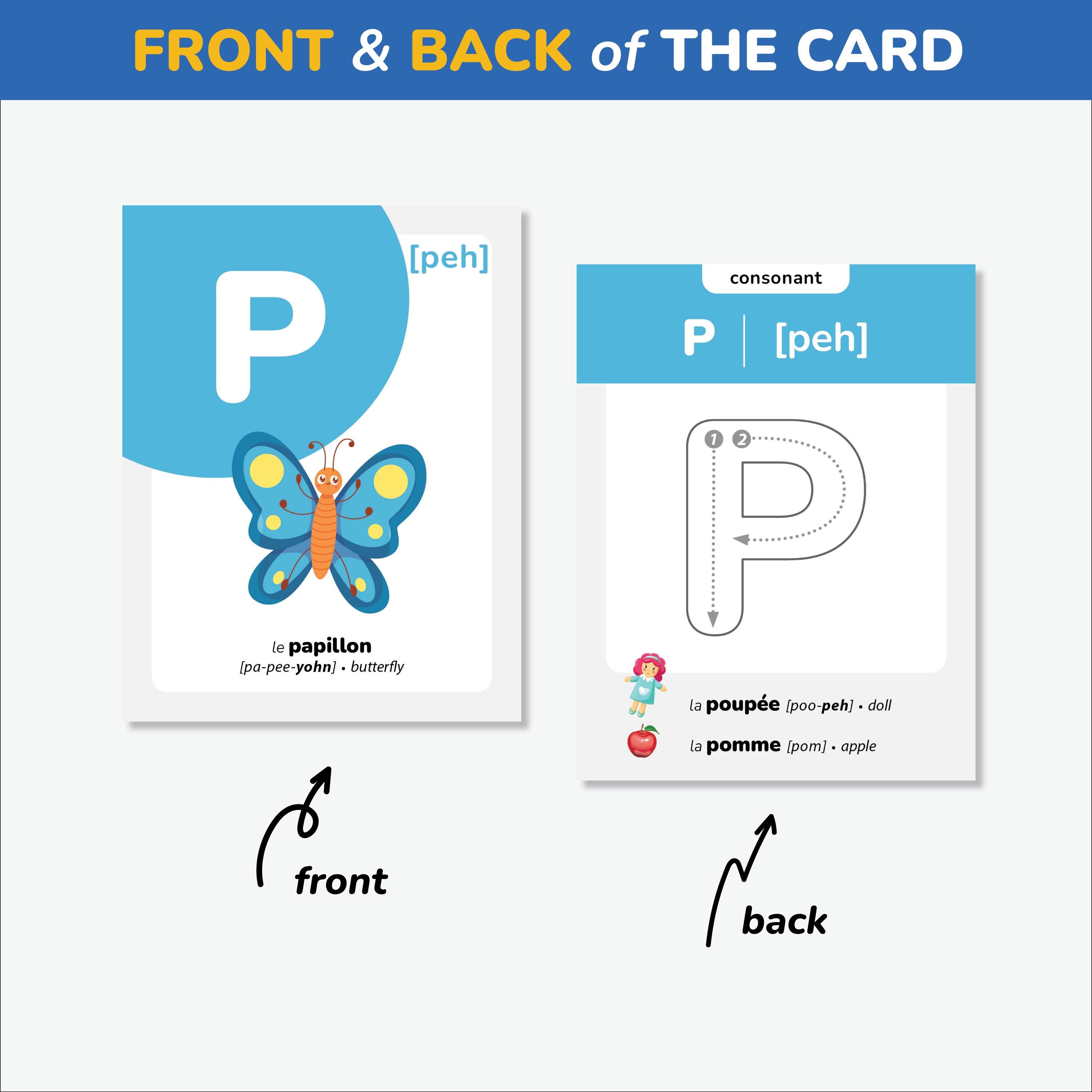 French Alphabet Flashcards Tracing French Letters Language French ...