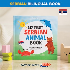 Il mio primo libro di poesie sugli animali serbi per bambini, imparare la lingua serba, insegnante bilingue serbo-inglese, regalo per genitori serbi, prime parole per bambini