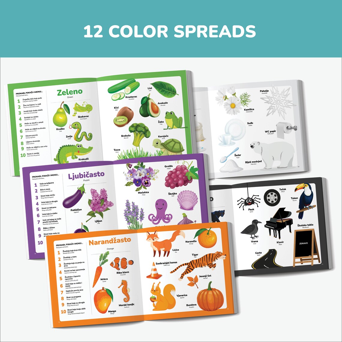 Bosnian Colors Book for Kids Bosnian Language Bosnian English Bilingual ...