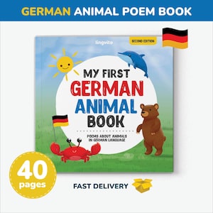 My First German Animal Poem book for kids German language learn German English bilingual teacher German parent gift kids first words toddler