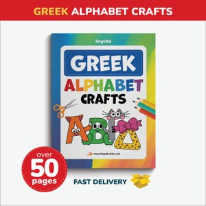Griechisches Alphabet Handwerk Buch für Kinder Griechisch Alphabet Beschäftigungsbuch altgriechische Sprache lernen zweisprachig Alphabet Übungs-Griechisch Buchstabe Teach Griechisch