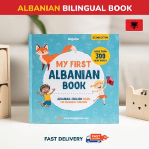 Mon premier livre en albanais, cadeau de livres pour enfants en albanais, alphabet albanais, langue albanaise, livre bilingue anglais, enseignement à domicile pour professeur d'albanais