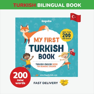 Mon premier livre de turc Livres de turc pour enfants Alphabet turc Langue turque Livre bilingue anglais Professeur de turc enseignement turc à la maison
