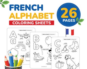 French alphabet coloring sheets Tracing Letter Font French Printable Alphabet Learn French Kids Language vocabulary gift french printables