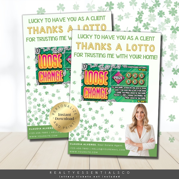 Real Estate St Patricks Day Lotto, Real Estate St Patricks Day Card, St Patricks Day Real Estate Mailer, St Patricks Day Real Estate Pop By